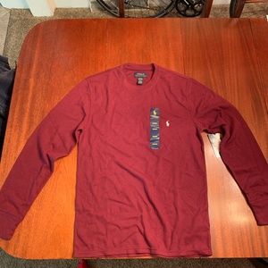 Maroon Polo Sleepwear Shirt Medium
